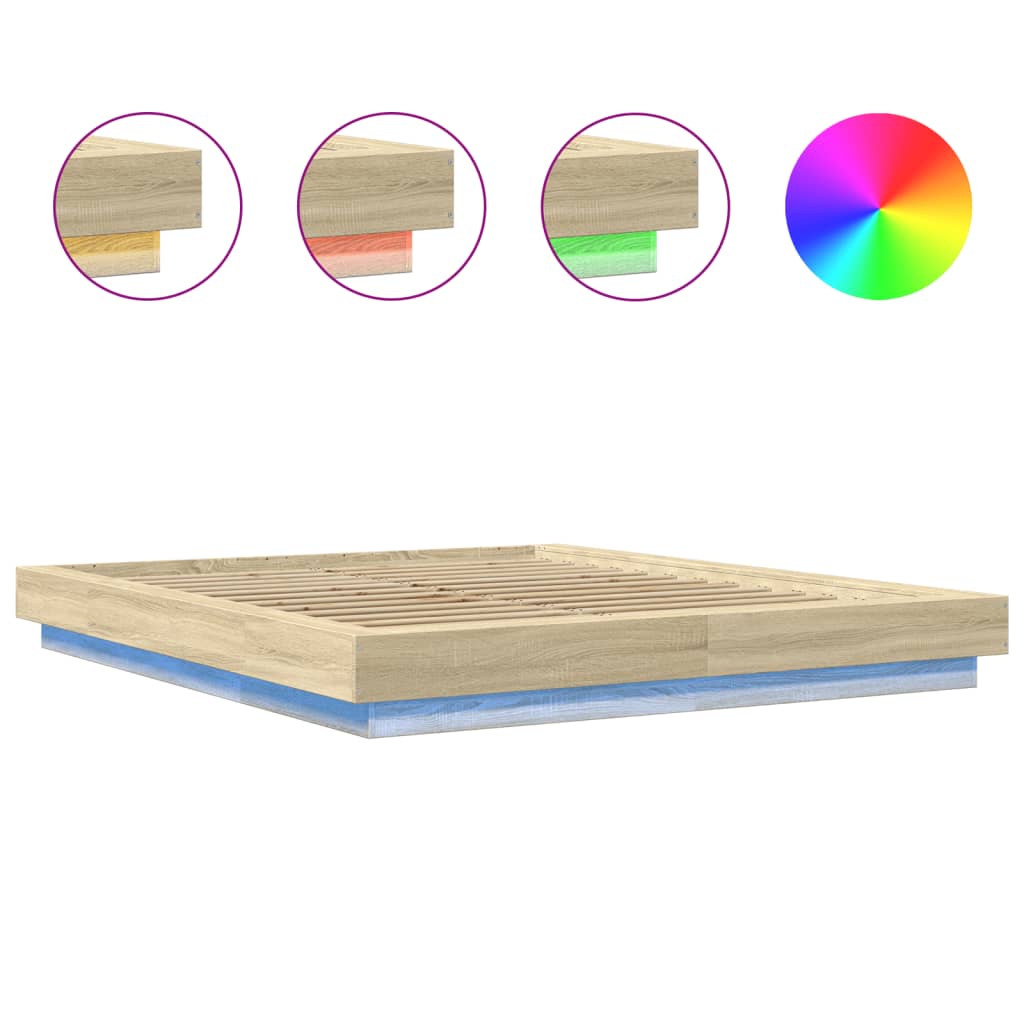 Cadre de lit avec lumières LED sans matelas 160x200 cm - XIOS