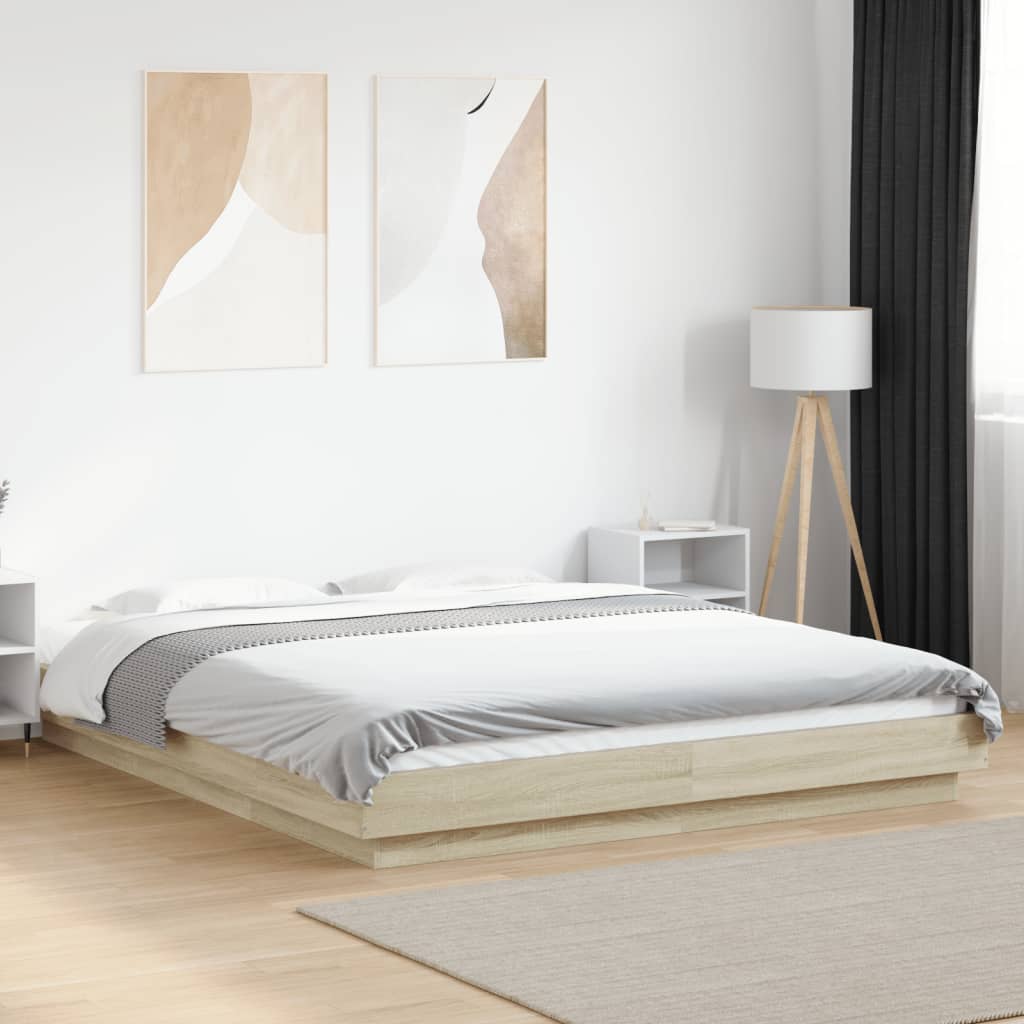 Cadre de lit avec lumières LED sans matelas 160x200 cm - XIOS