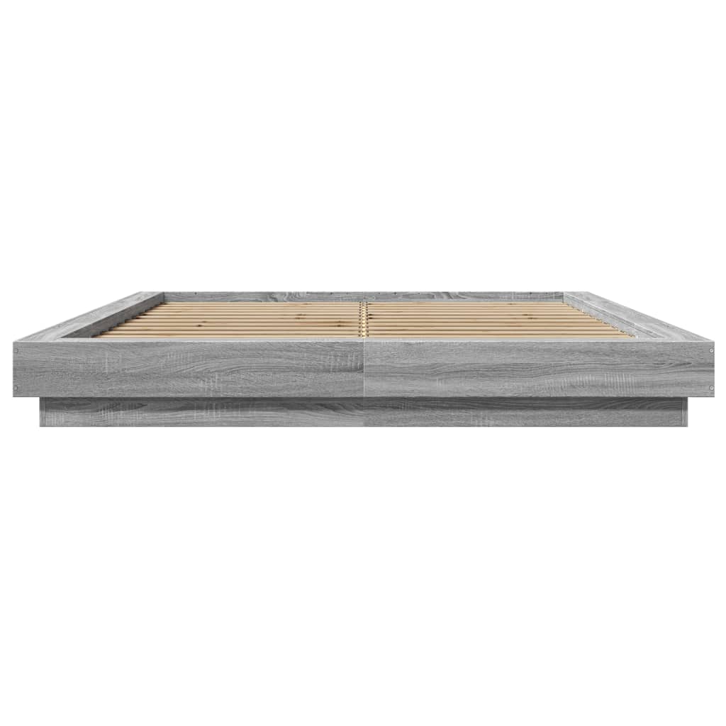Cadre de lit et lumières LED sans matelas sonoma gris 160x200cm - XIOS