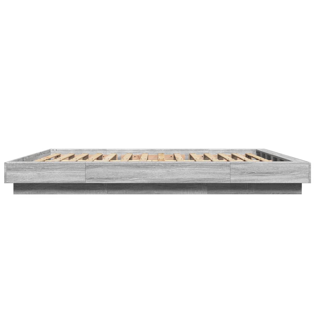 Cadre de lit et lumières LED sans matelas sonoma gris 160x200cm - XIOS