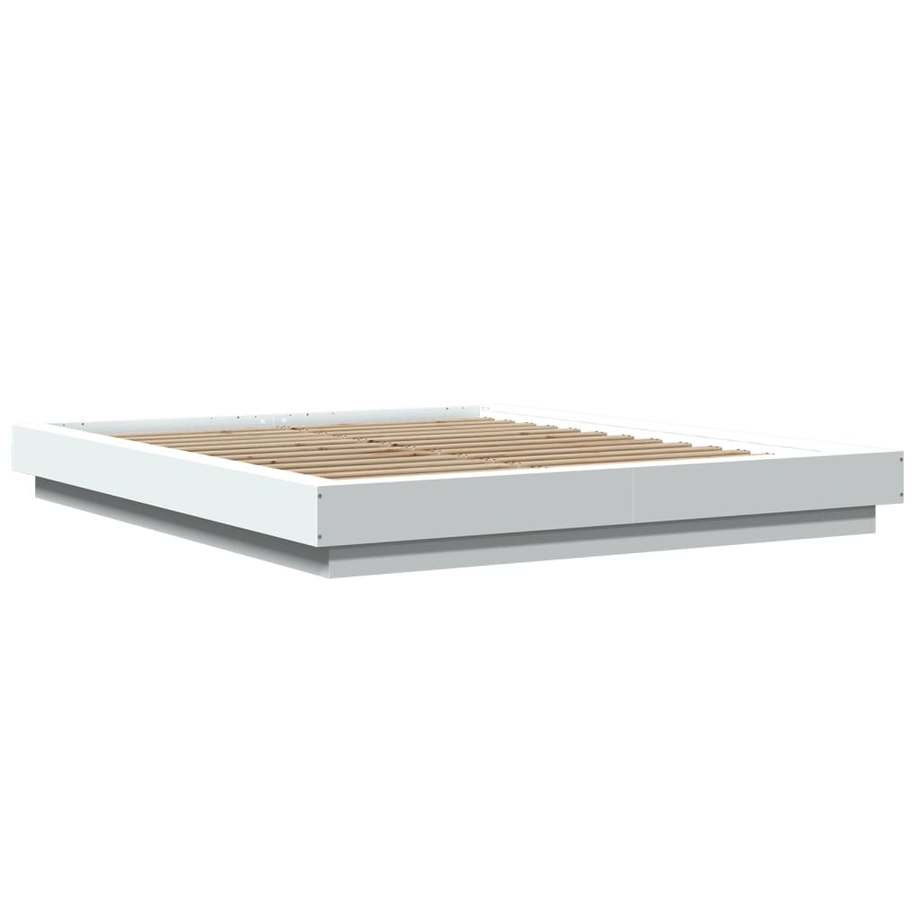 Cadre de lit avec lumières LED sans matelas blanc 150x200 cm - XIOS