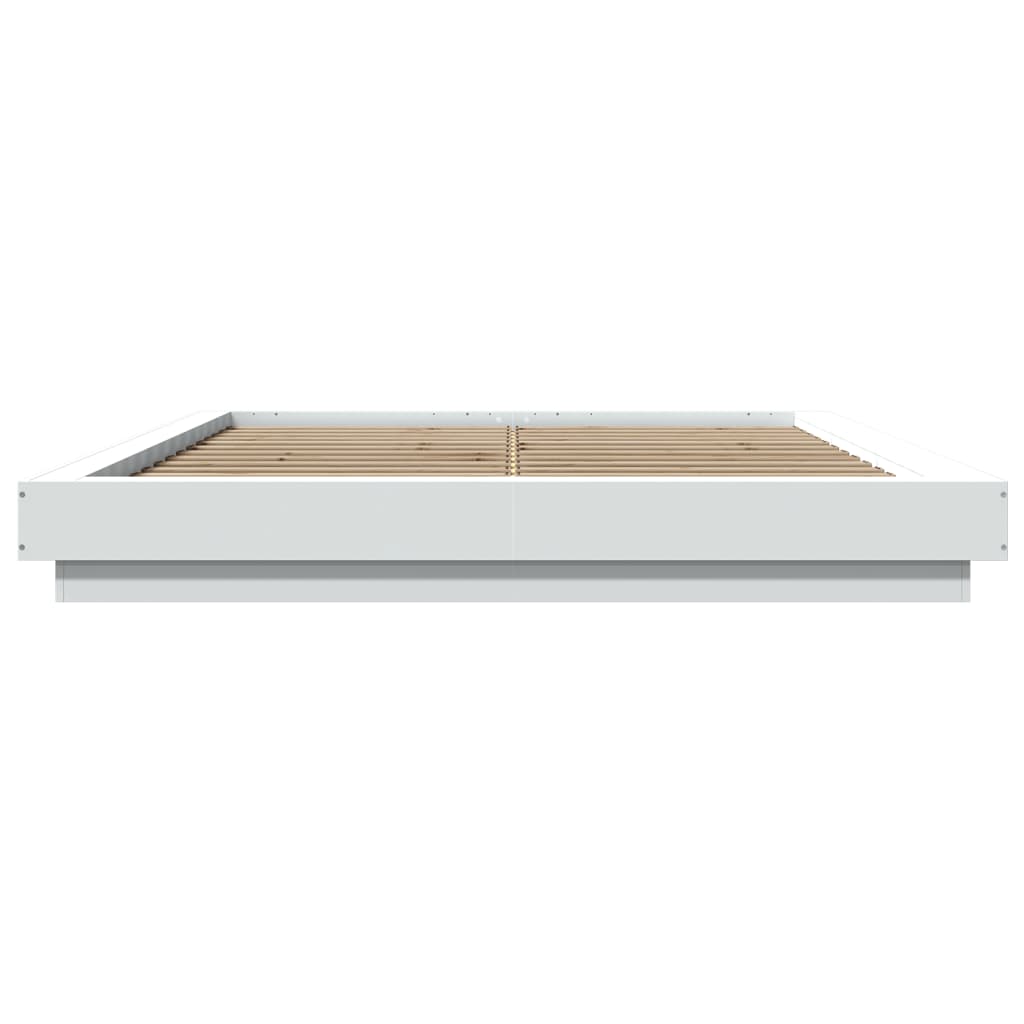 Cadre de lit avec lumières LED sans matelas blanc 150x200 cm - XIOS