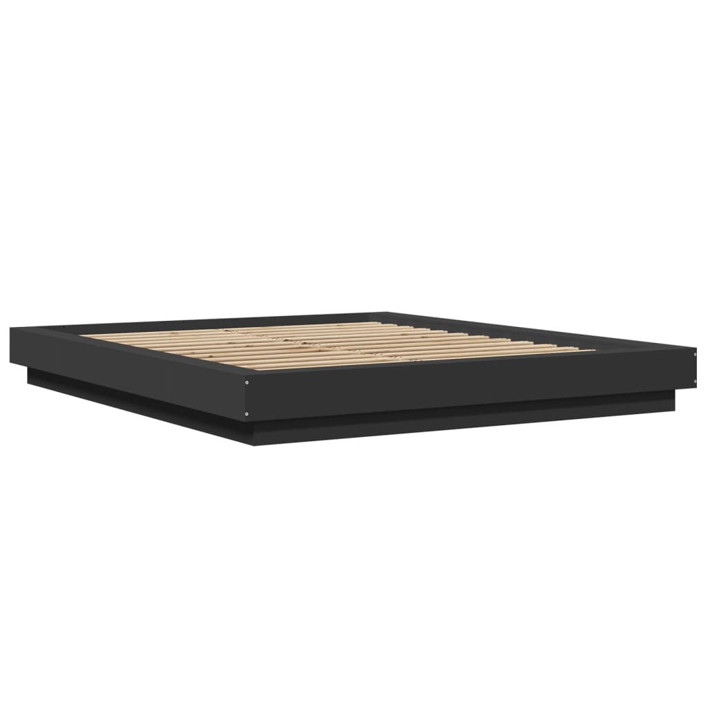 Cadre de lit avec lumières LED sans matelas noir 150x200 cm - XIOS