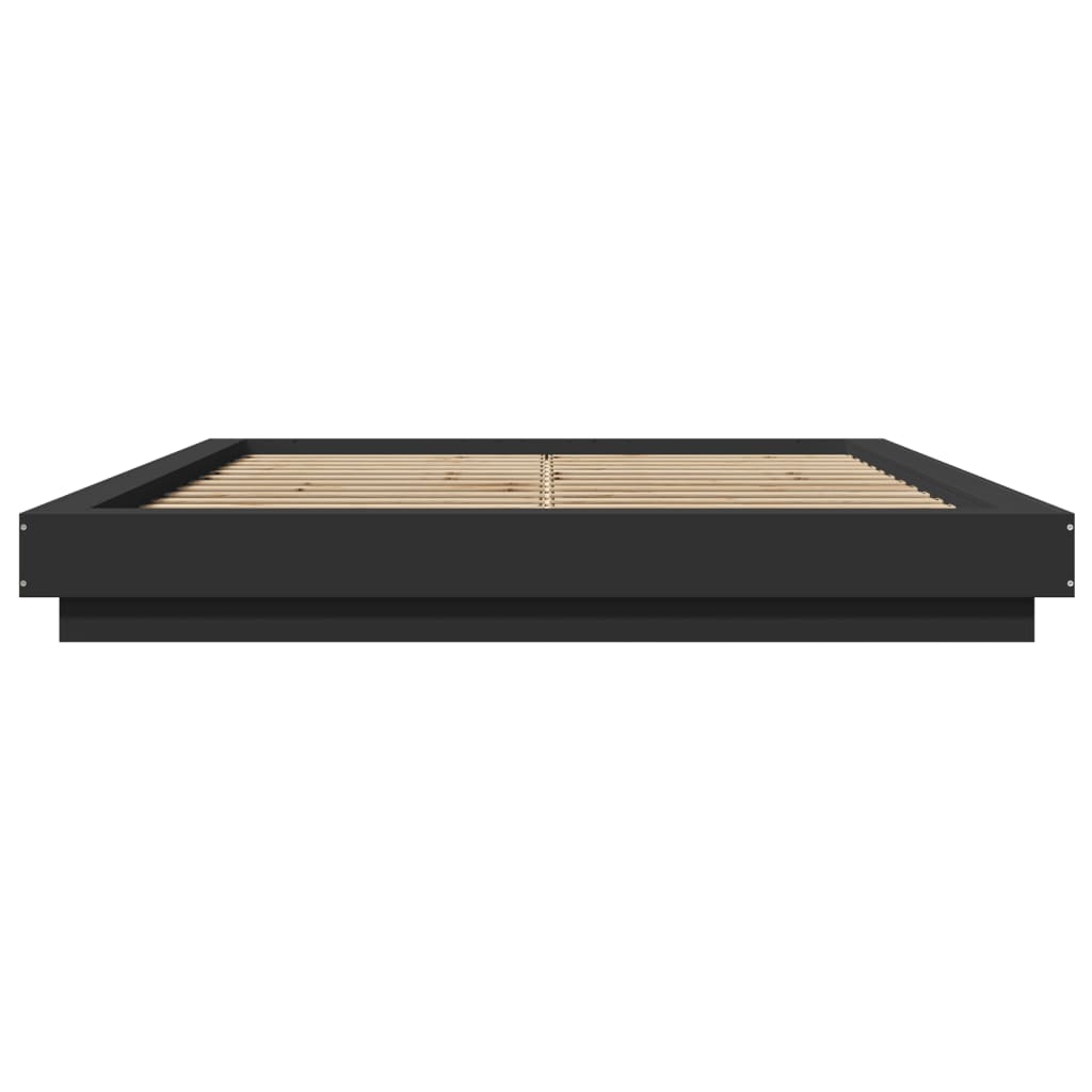 Cadre de lit avec lumières LED sans matelas noir 150x200 cm - XIOS