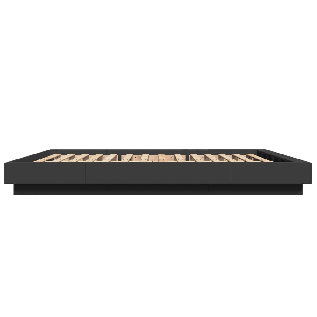 Cadre de lit avec lumières LED sans matelas noir 150x200 cm - XIOS