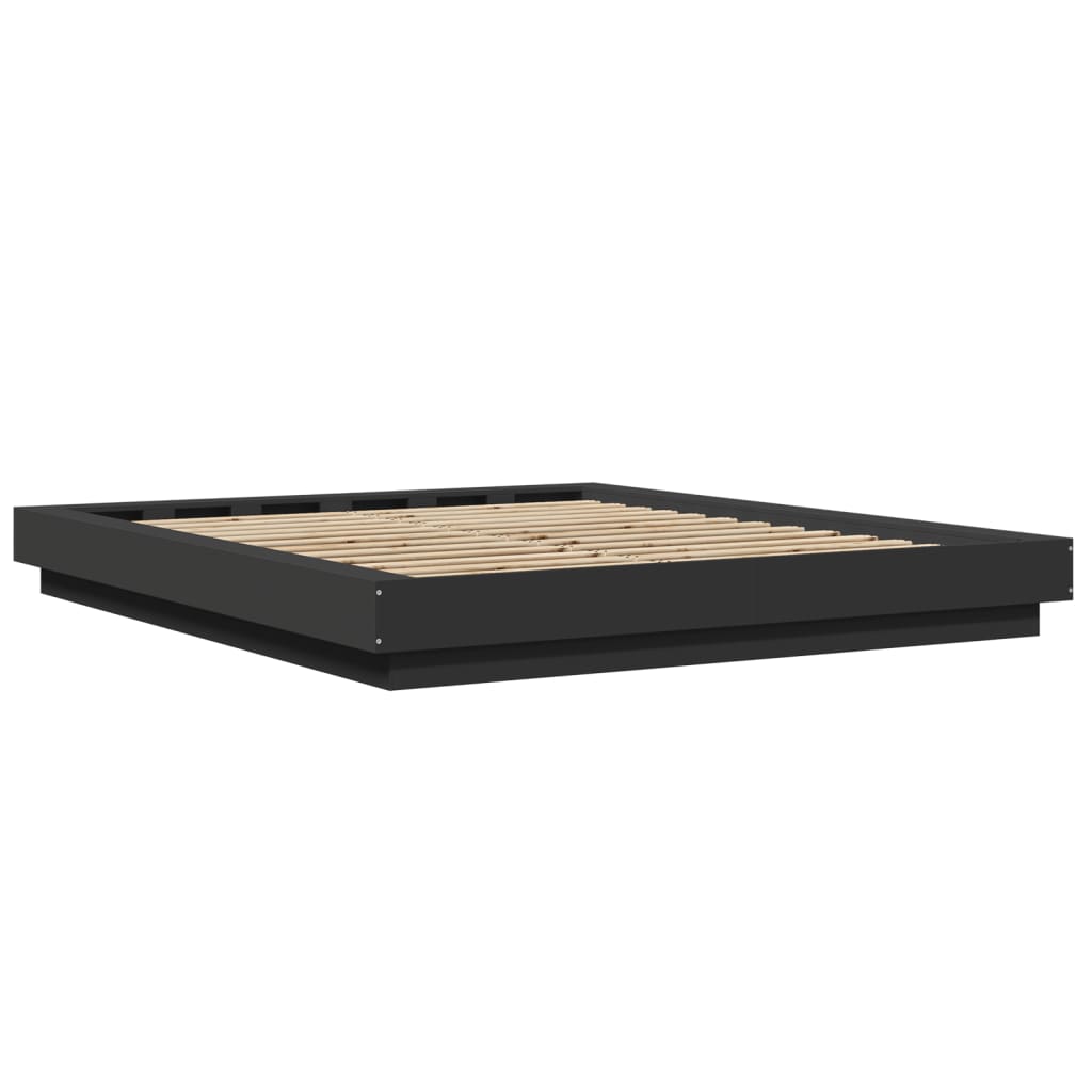 Cadre de lit avec lumières LED sans matelas noir 150x200 cm - XIOS