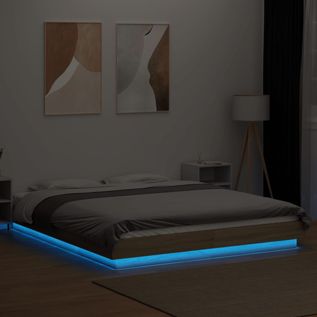 Cadre de lit avec lumières LED sans matelas 150x200 cm - XIOS