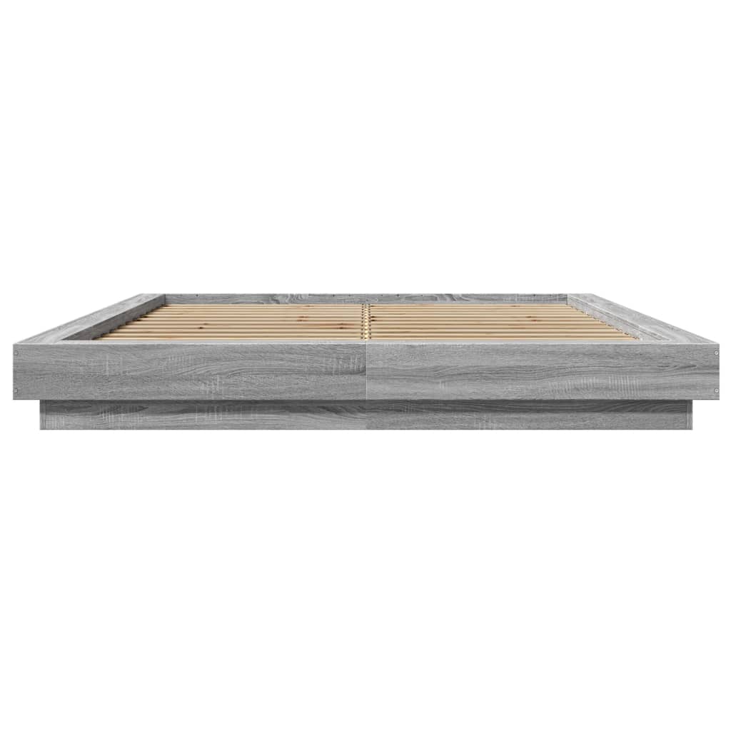 Cadre de lit et lumières LED sans matelas sonoma gris 150x200cm - XIOS