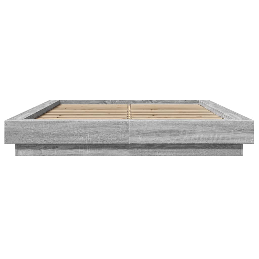Cadre de lit et lumières LED sans matelas sonoma gris 140x200cm - XIOS