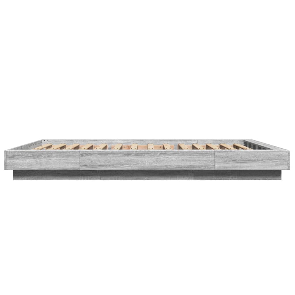 Cadre de lit et lumières LED sans matelas sonoma gris 140x200cm - XIOS