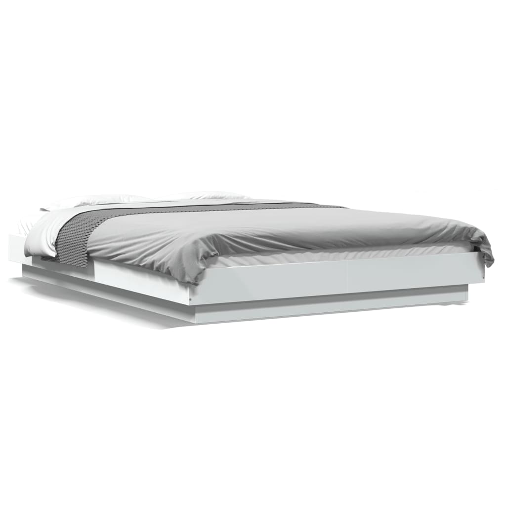 Cadre de lit avec lumières LED sans matelas blanc 120x200 cm - XIOS