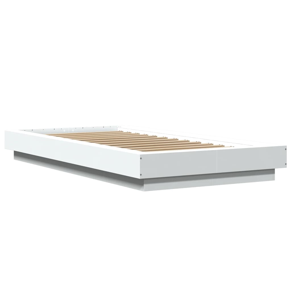 Cadre de lit avec lumières LED sans matelas blanc 100x200 cm - XIOS