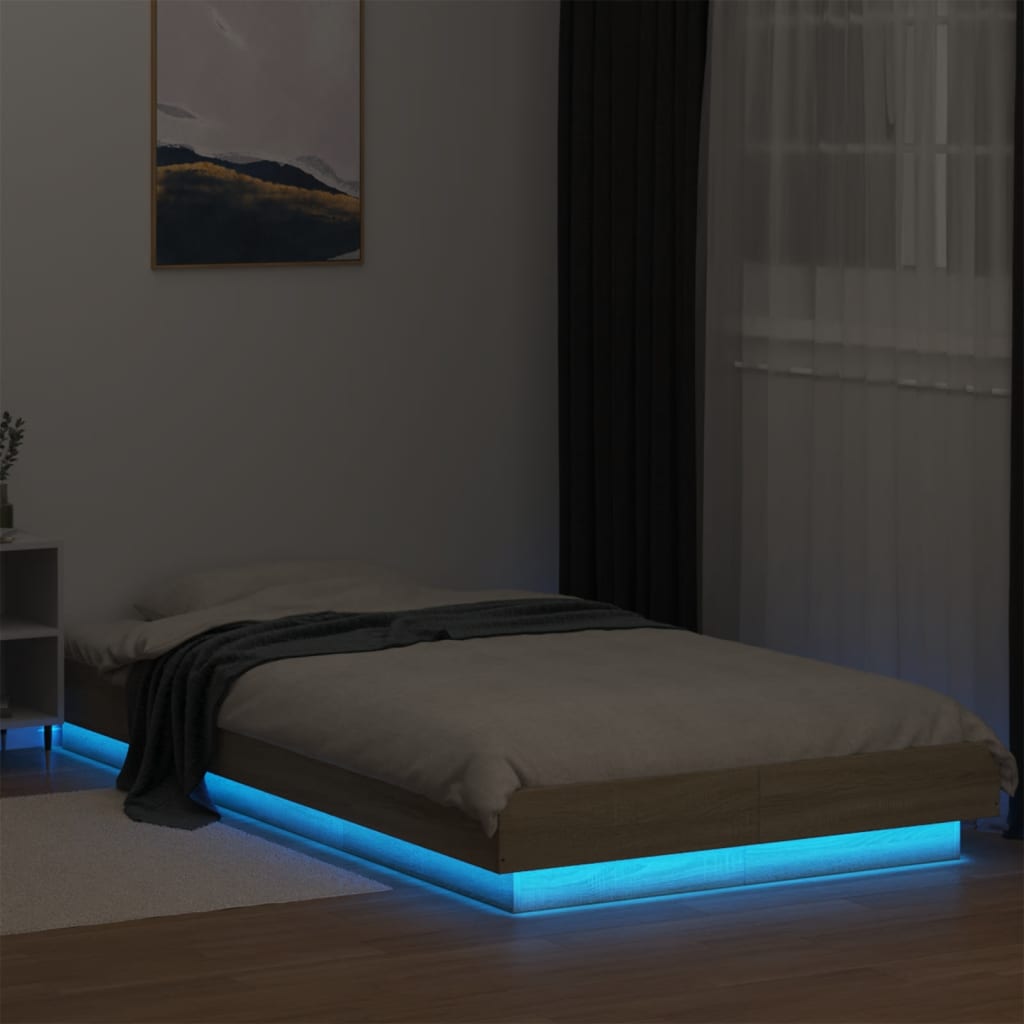 Cadre de lit avec lumières LED sans matelas 100x200 cm - XIOS