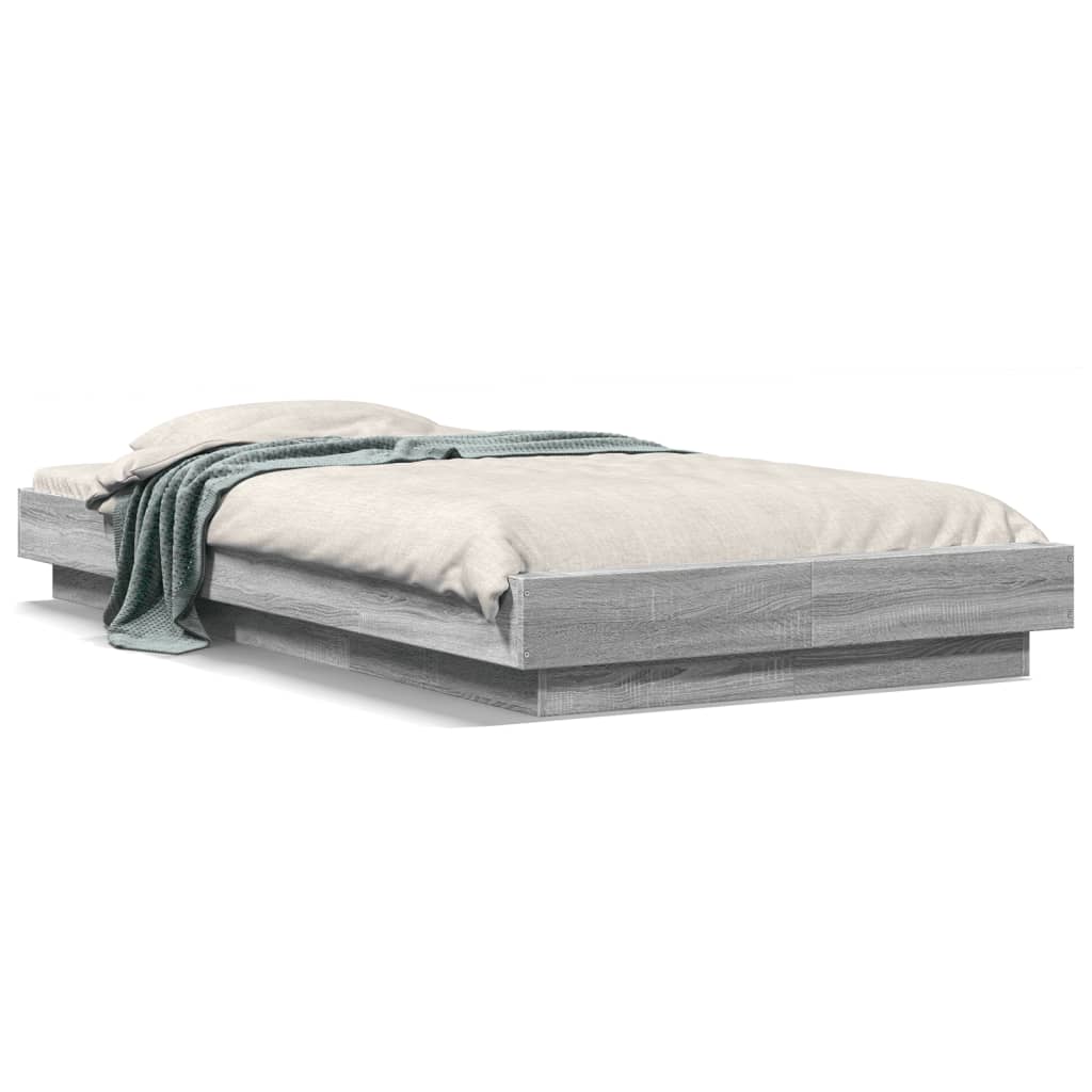 Cadre de lit et lumières LED sans matelas sonoma gris 100x200cm - XIOS
