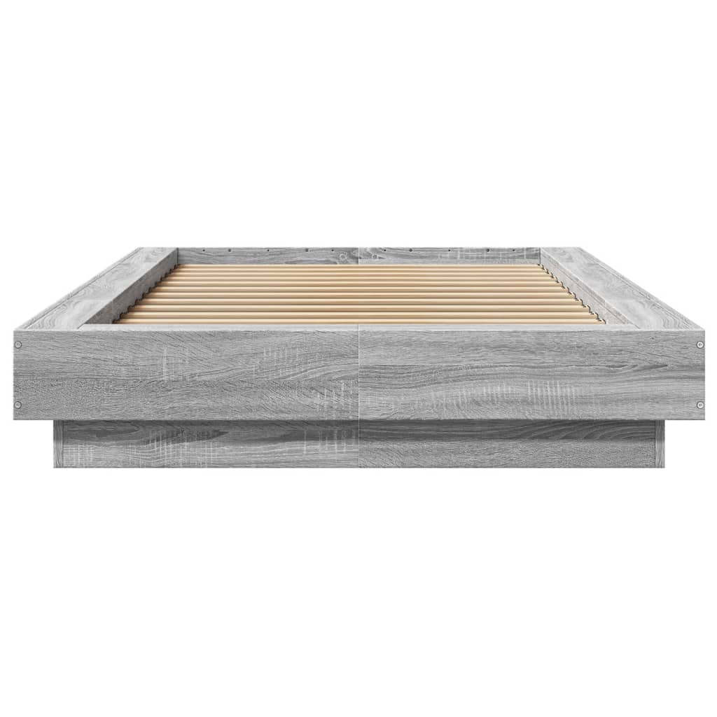 Cadre de lit et lumières LED sans matelas sonoma gris 100x200cm - XIOS