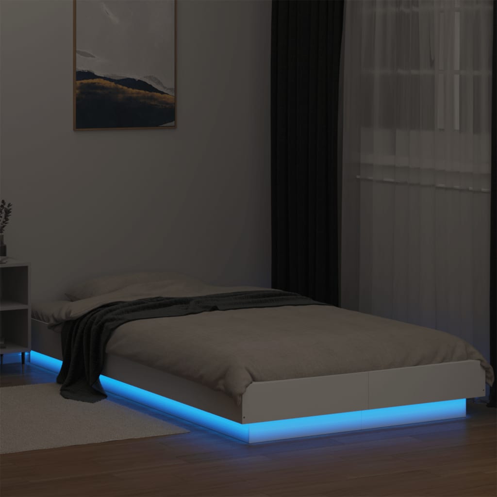 Cadre de lit avec lumières LED sans matelas blanc 90x200 cm - XIOS