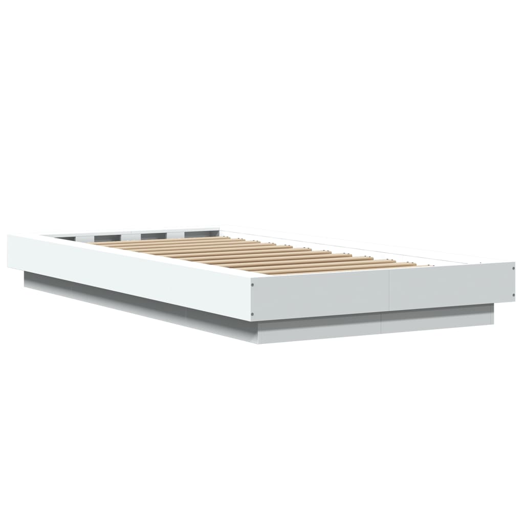 Cadre de lit avec lumières LED sans matelas blanc 90x200 cm - XIOS