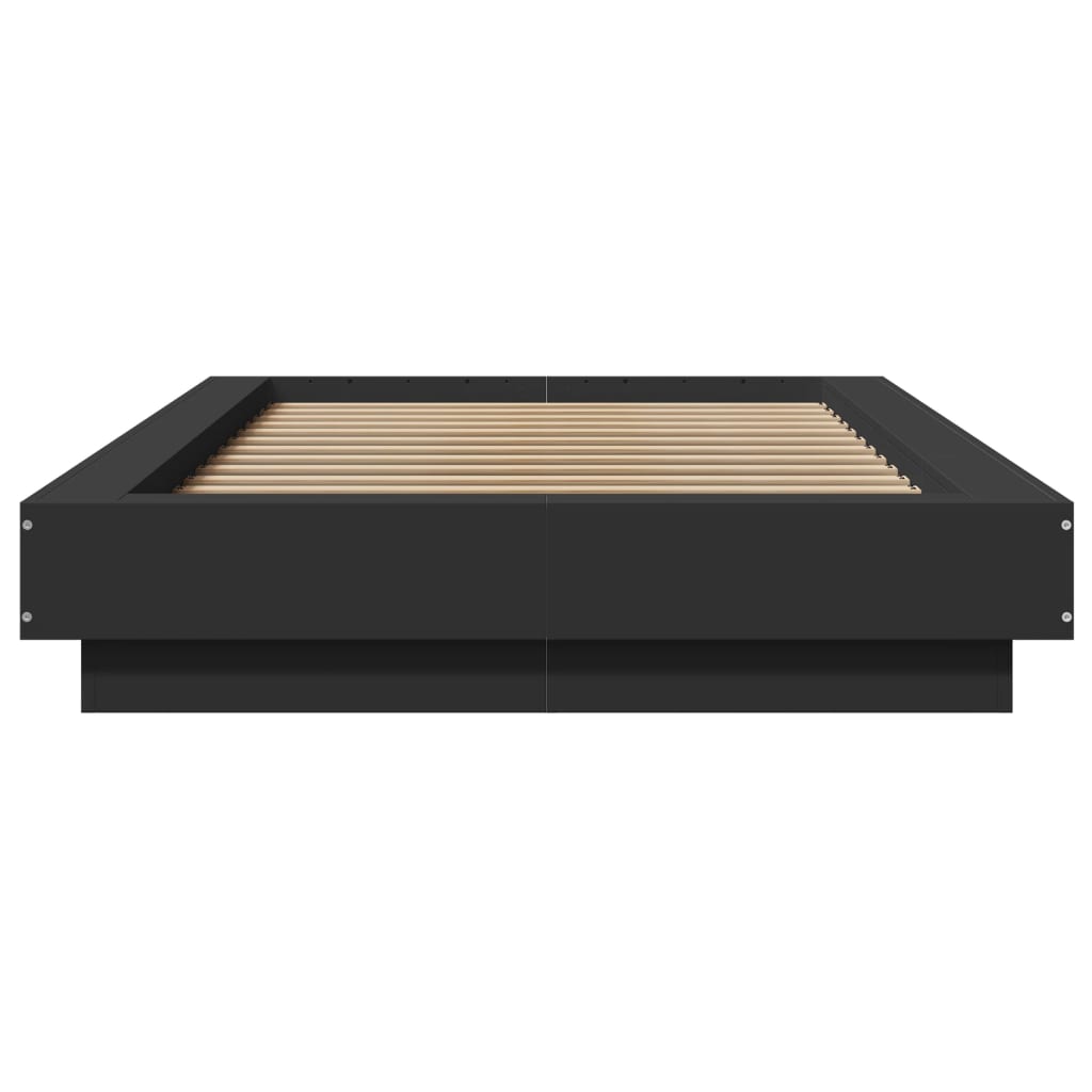 Cadre de lit avec lumières LED sans matelas noir 90x200 cm - XIOS