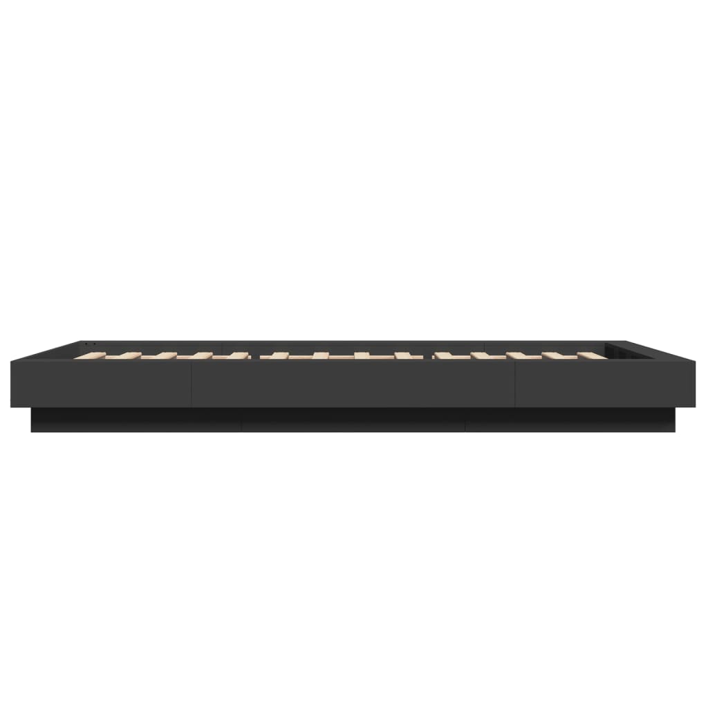 Cadre de lit avec lumières LED sans matelas noir 90x200 cm - XIOS