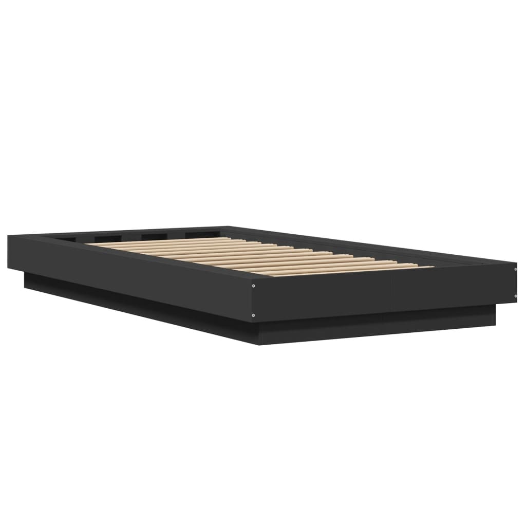 Cadre de lit avec lumières LED sans matelas noir 90x200 cm - XIOS