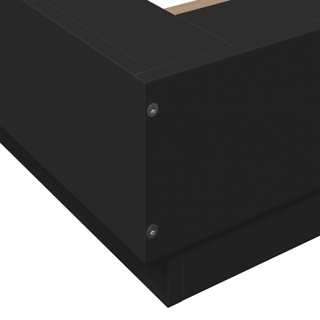 Cadre de lit avec lumières LED sans matelas noir 90x200 cm - XIOS