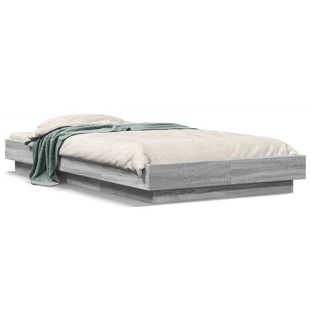 Cadre de lit et lumières LED sans matelas sonoma gris 90x200 cm - XIOS