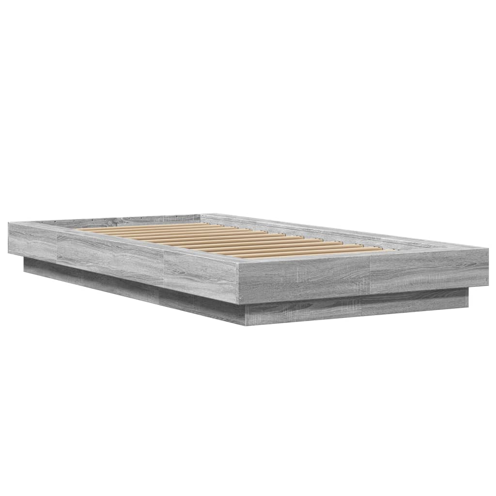 Cadre de lit et lumières LED sans matelas sonoma gris 90x200 cm - XIOS