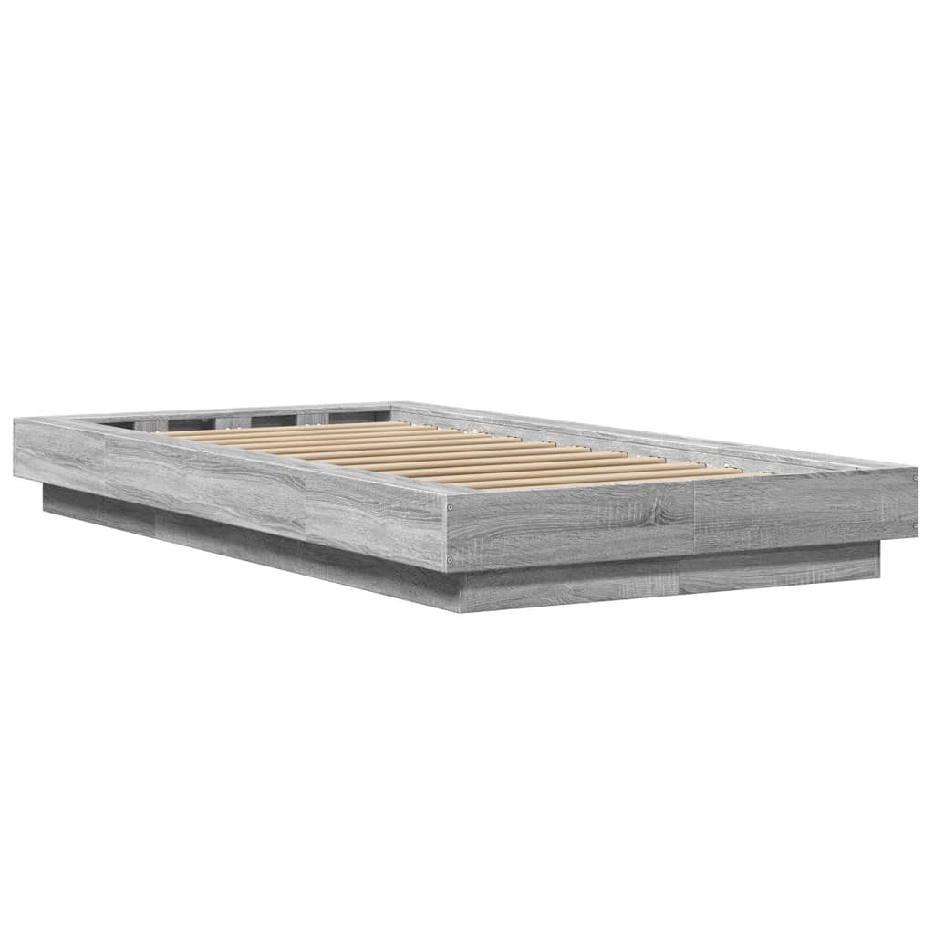 Cadre de lit et lumières LED sans matelas sonoma gris 90x200 cm - XIOS