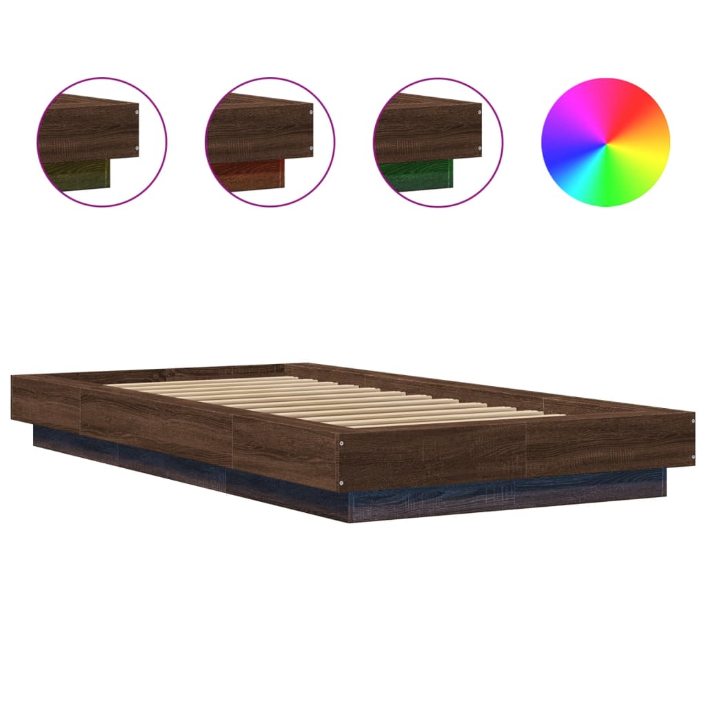 Cadre de lit avec lumières LED sans matelas 90x200 cm - XIOS