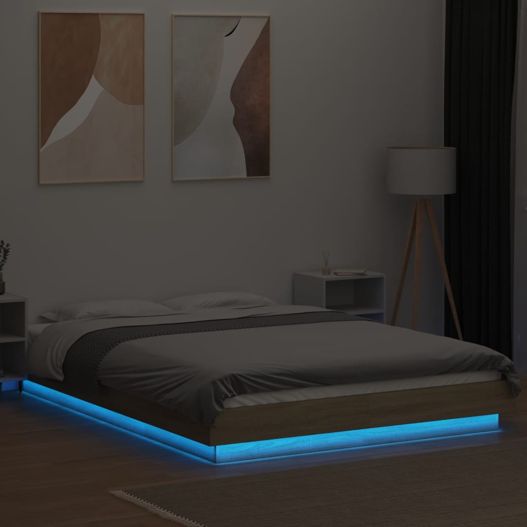 Cadre de lit avec lumières LED sans matelas140x190 cm - XIOS