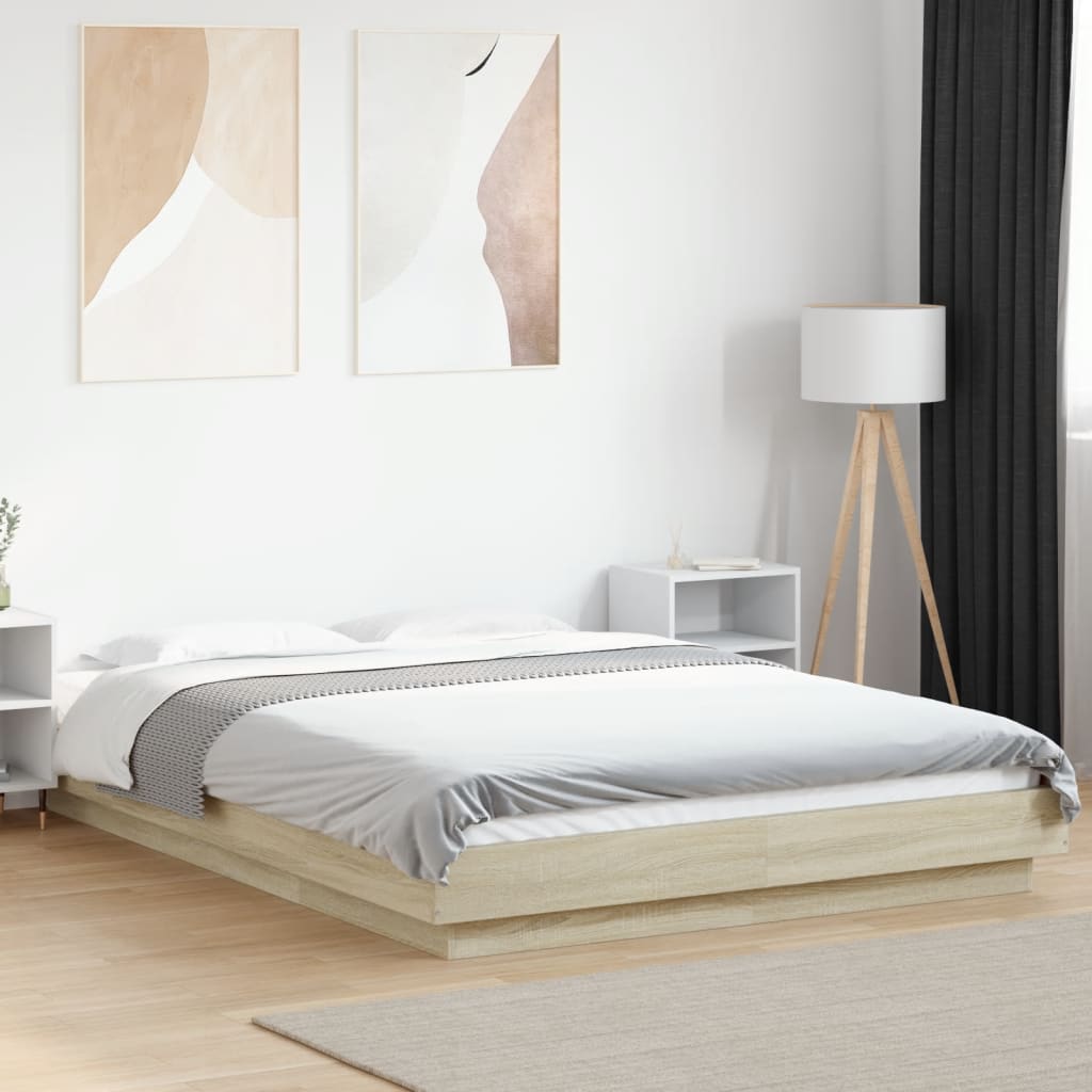 Cadre de lit avec lumières LED sans matelas140x190 cm - XIOS