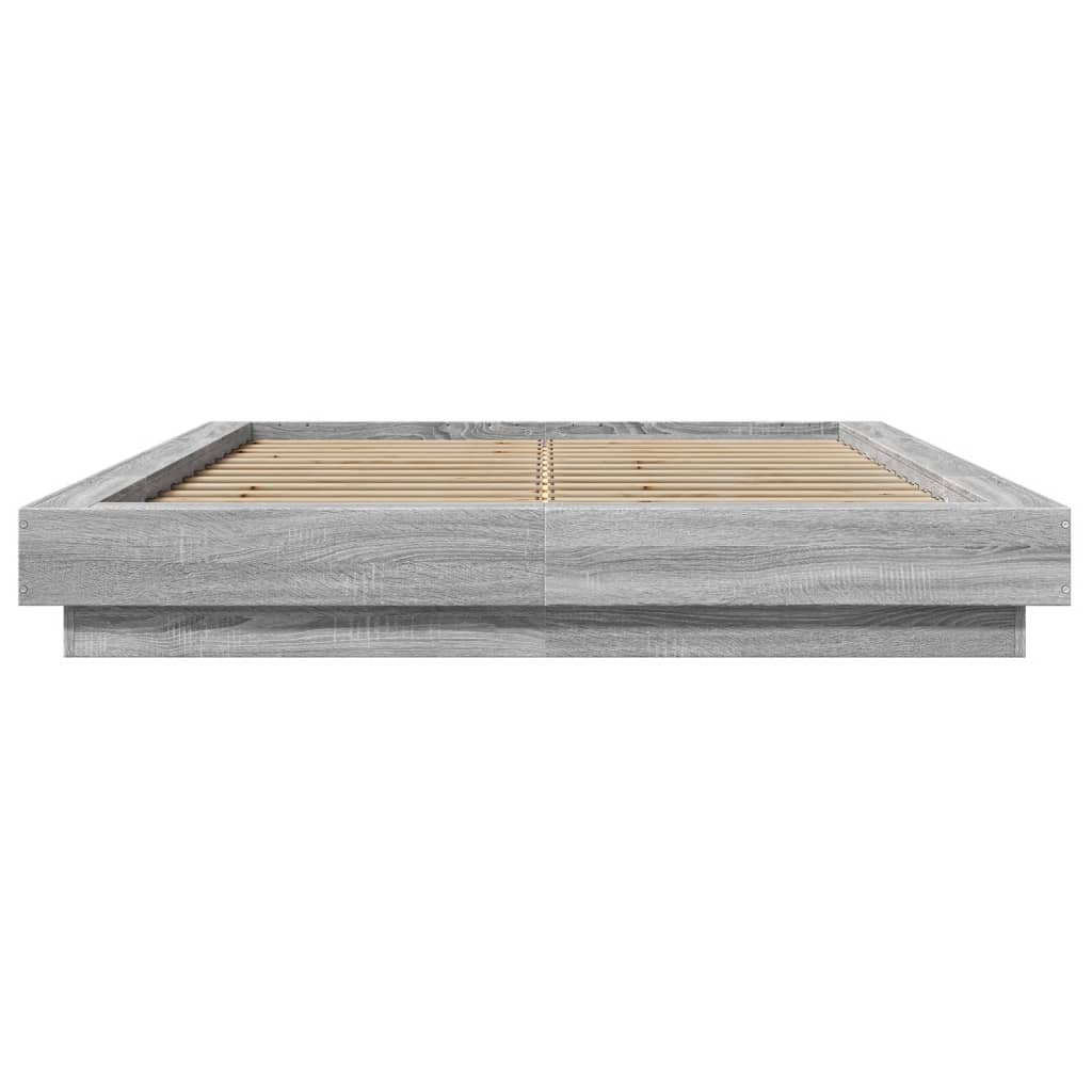 Cadre de lit et lumières LED sans matelas sonoma gris 140x190cm - XIOS