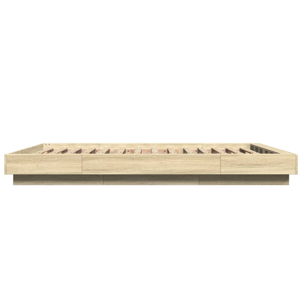 Cadre de lit avec lumières LED sans matelas 135x190 cm - XIOS