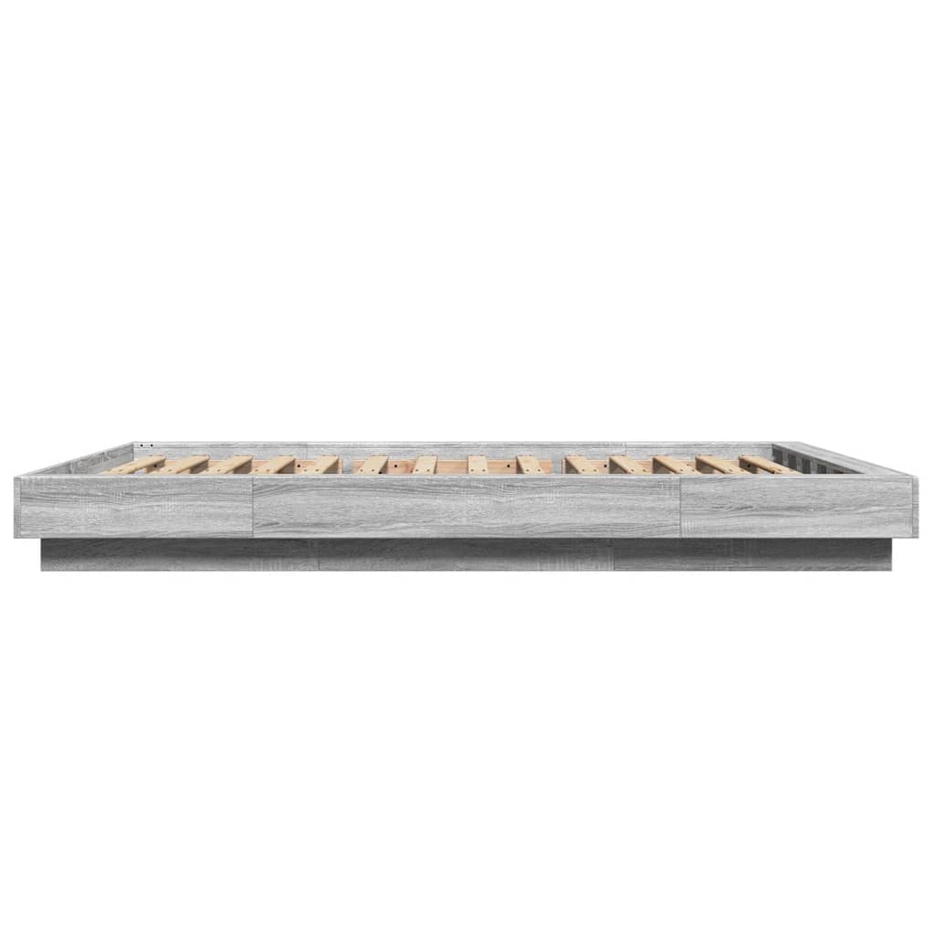 Cadre de lit et lumières LED sans matelas sonoma gris 135x190cm - XIOS