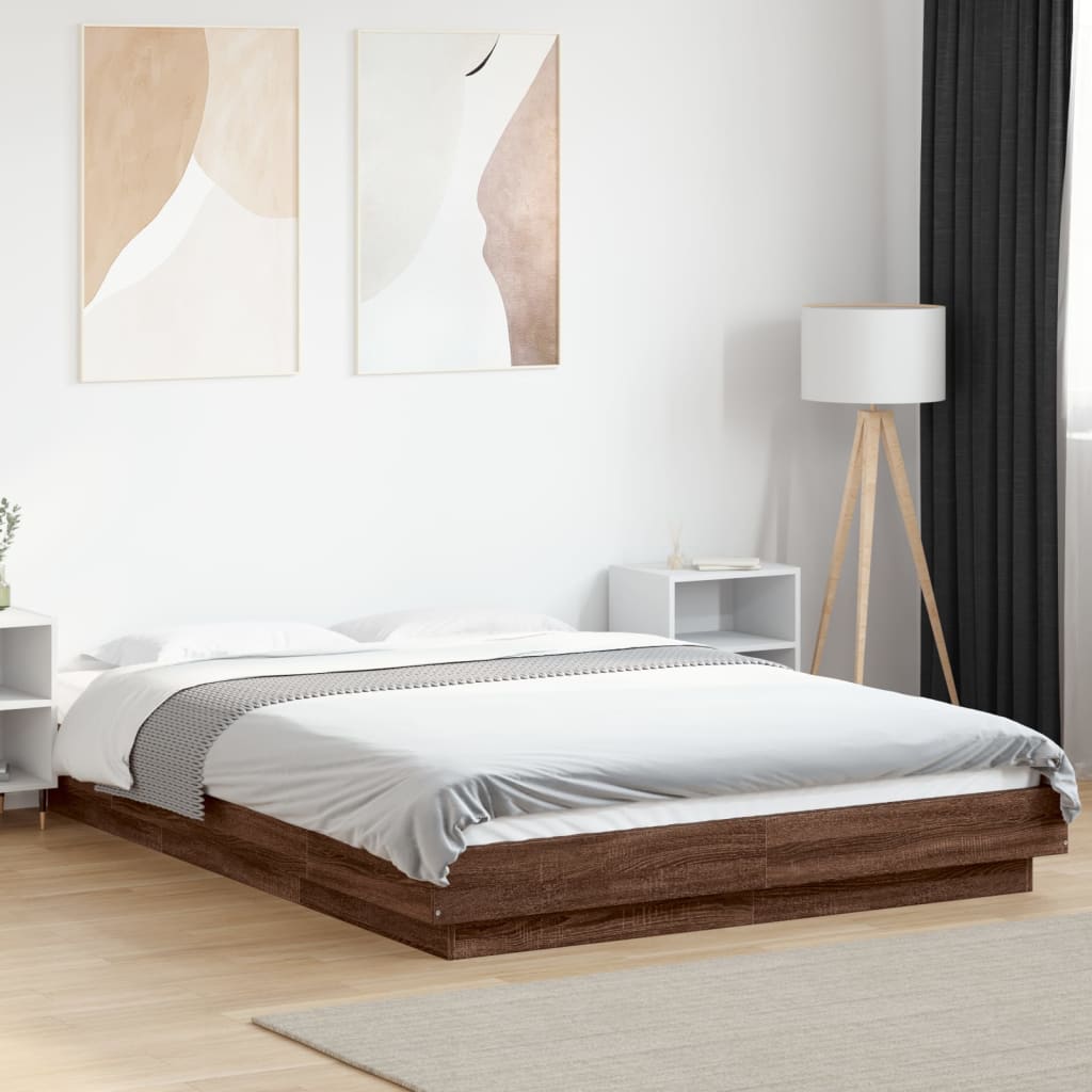Cadre de lit avec lumières LED sans matelas 135x190 cm - XIOS