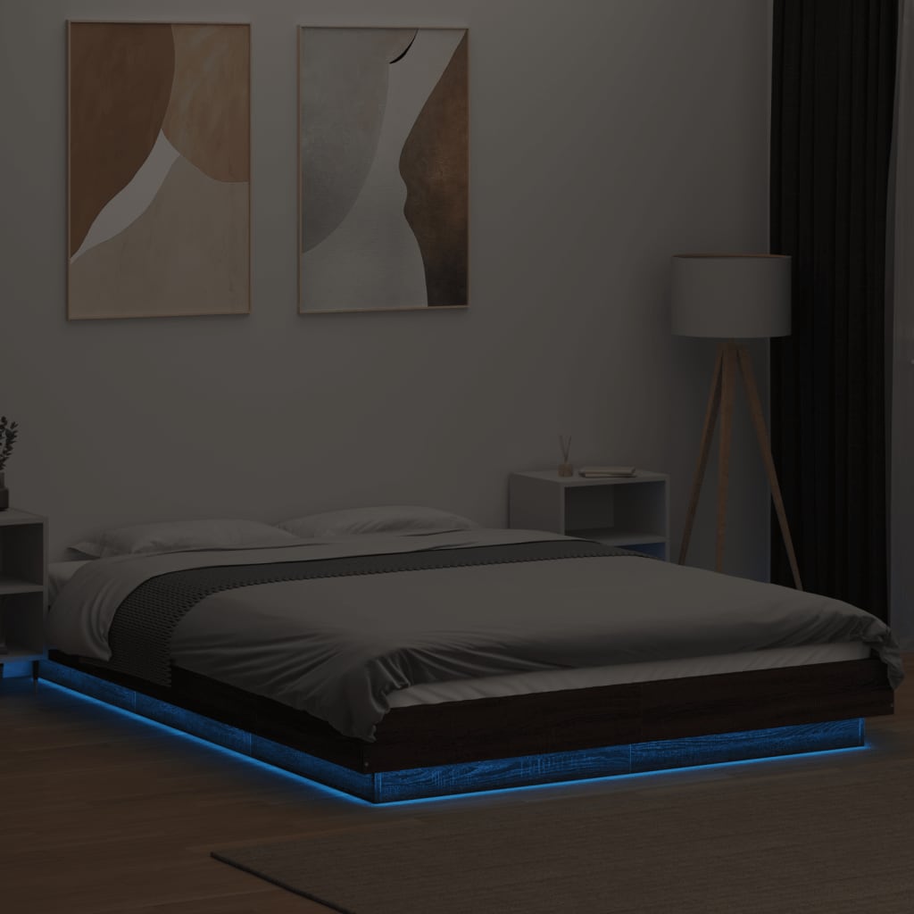 Cadre de lit avec lumières LED sans matelas 120x190cm - XIOS