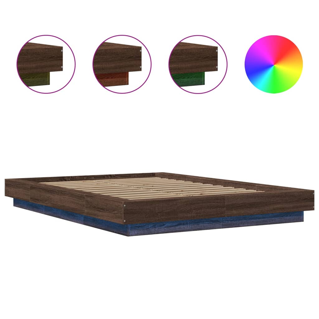 Cadre de lit avec lumières LED sans matelas 120x190cm - XIOS