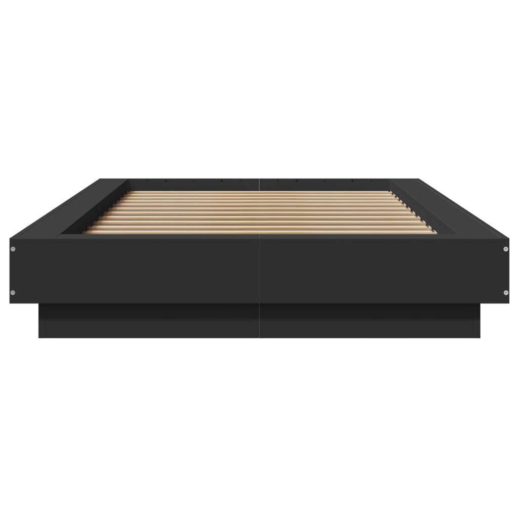 Cadre de lit avec lumières LED sans matelas noir 90x190 cm - XIOS