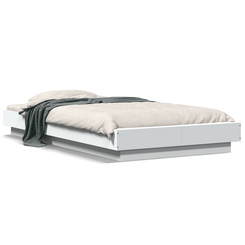 Cadre de lit avec lumières LED sans matelas blanc 75x190 cm - XIOS