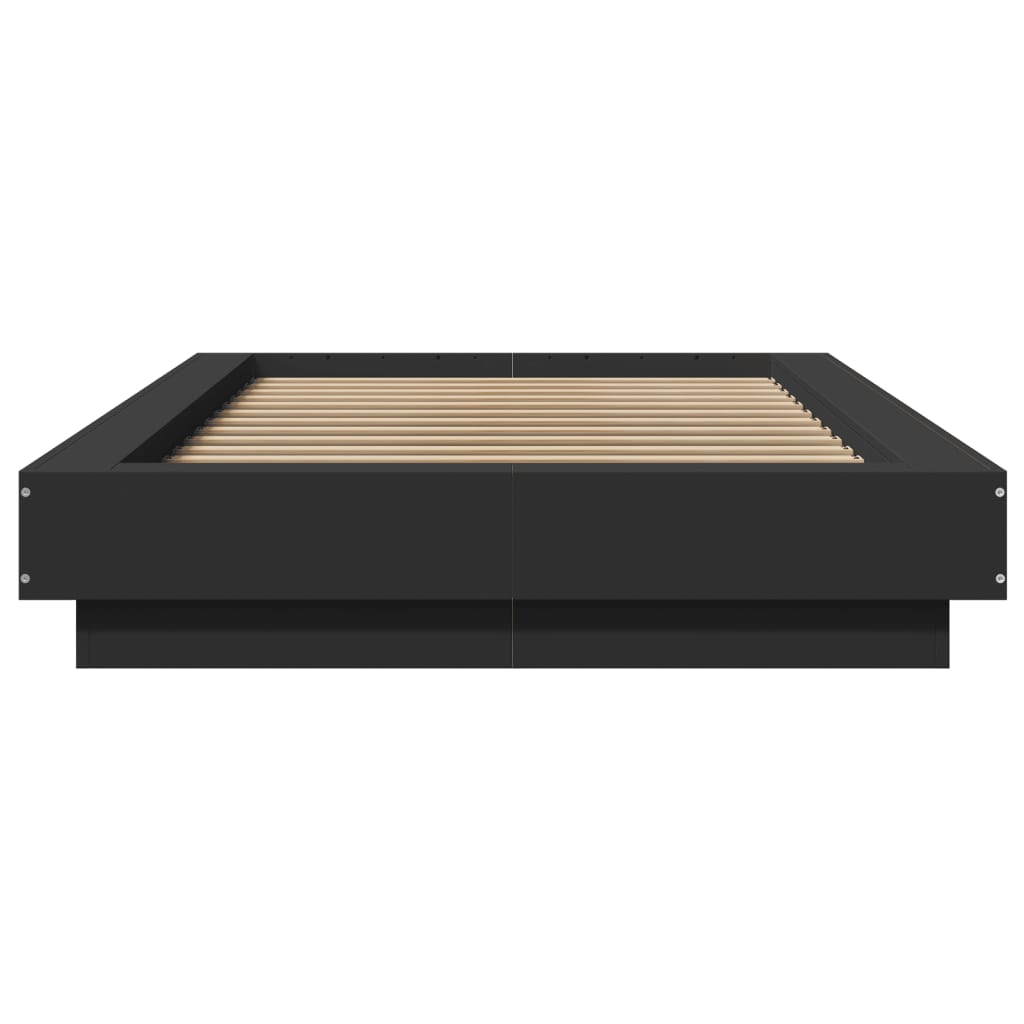 Cadre de lit avec lumières LED sans matelas noir 75x190 cm - XIOS