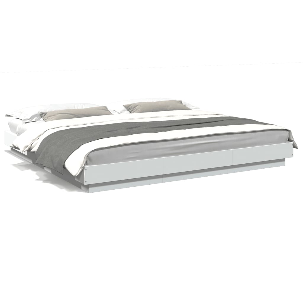 Cadre de lit sans matelas blanc 200x200 cm - XIOS