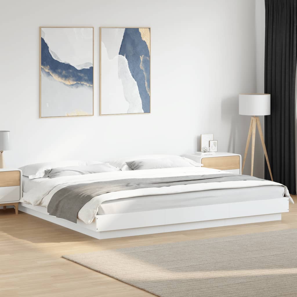 Cadre de lit sans matelas blanc 200x200 cm - XIOS