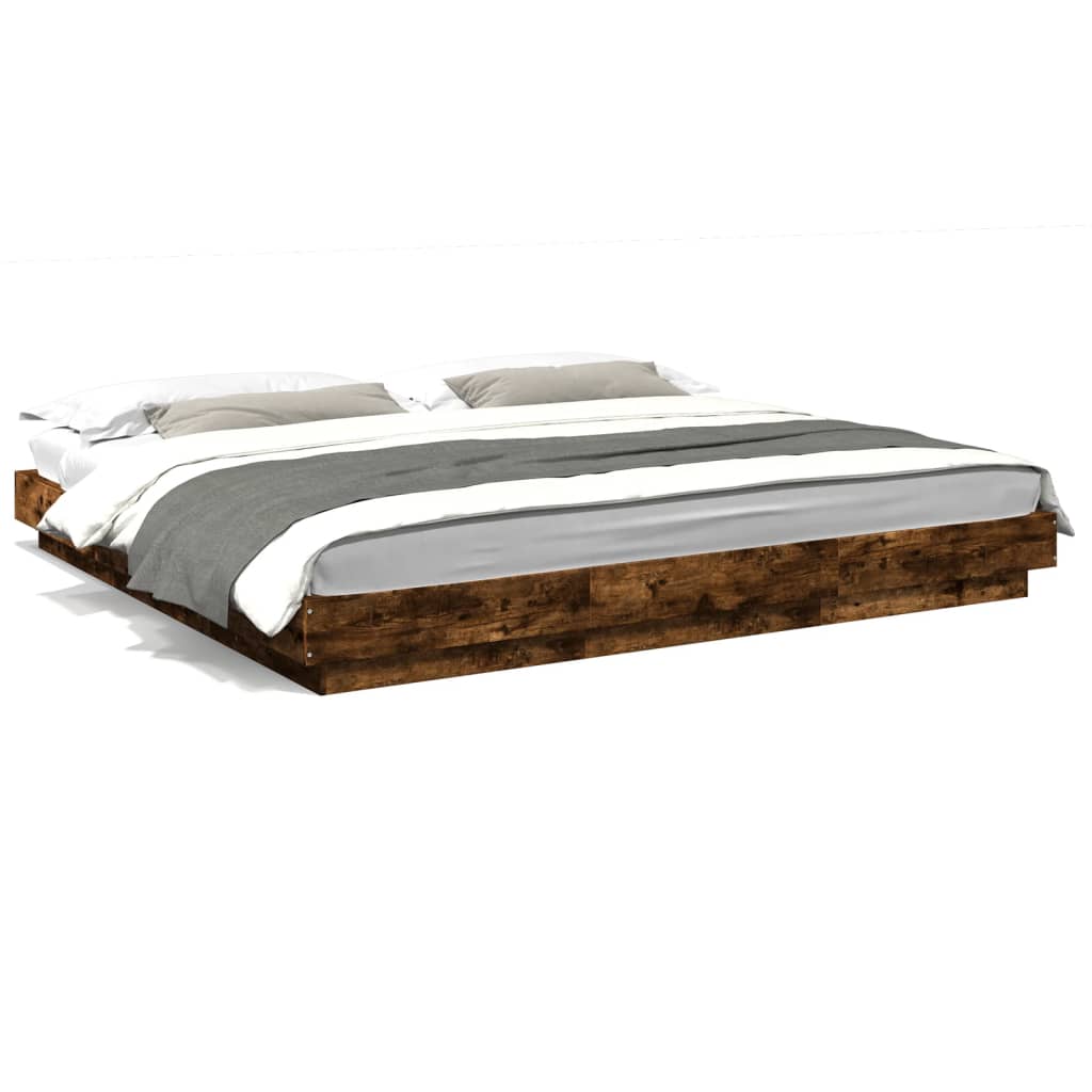 Cadre de lit sans matelas chêne fumé 200x200 cm - XIOS