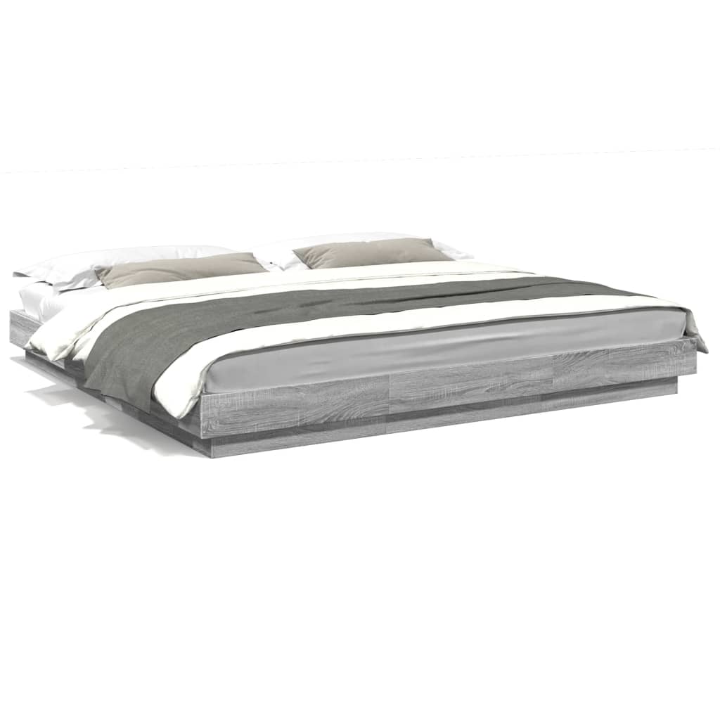 Cadre de lit sans matelas sonoma gris 200x200 cm - XIOS
