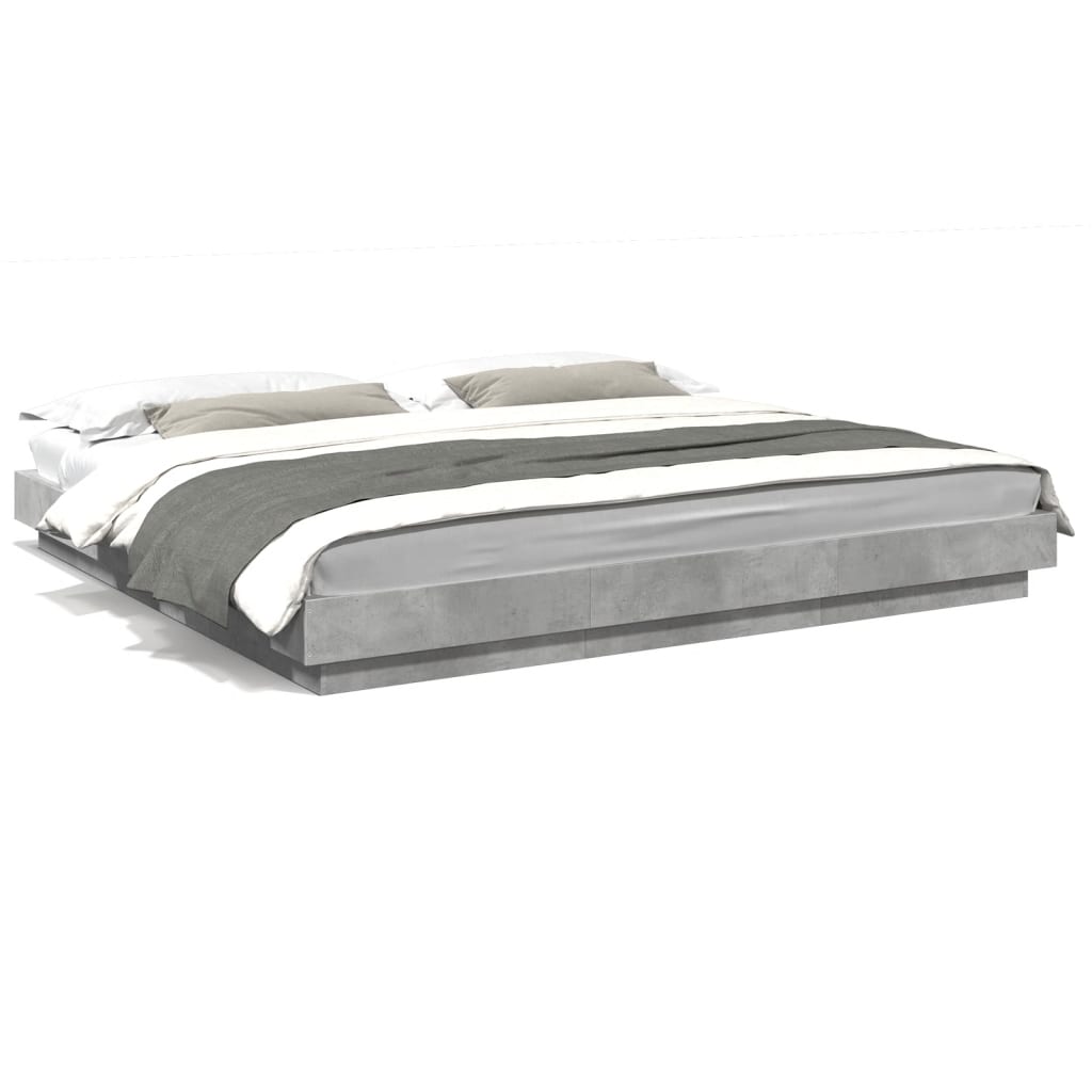 Cadre de lit sans matelas gris béton 180x200 cm - XIOS