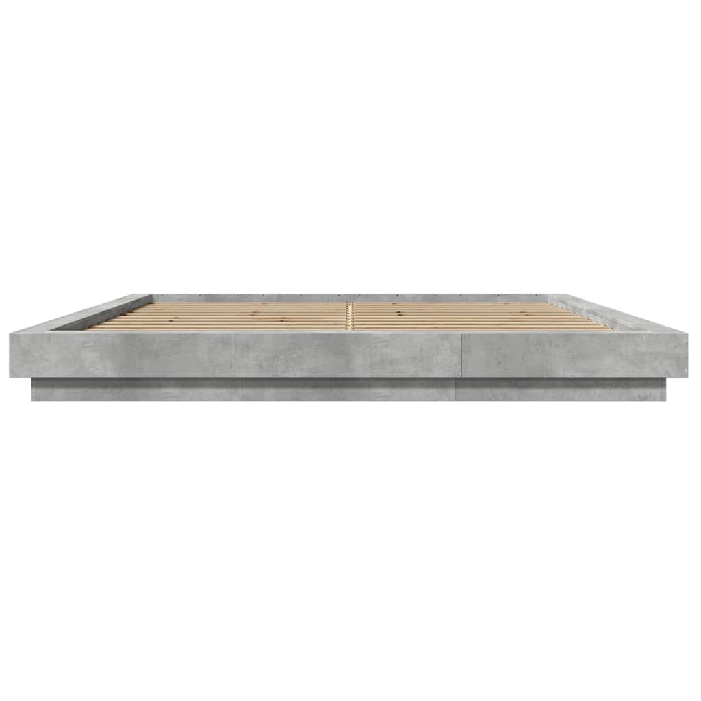 Cadre de lit sans matelas gris béton 180x200 cm - XIOS