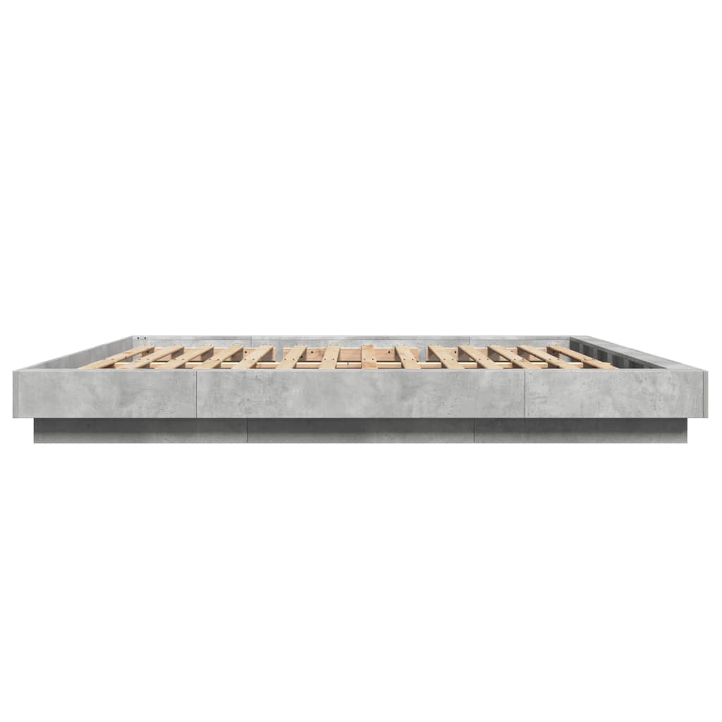 Cadre de lit sans matelas gris béton 180x200 cm - XIOS