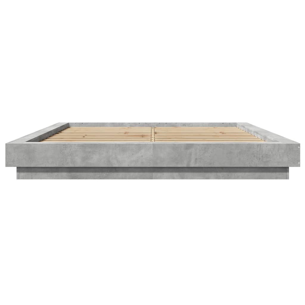 Cadre de lit sans matelas gris béton 160x200 cm - XIOS