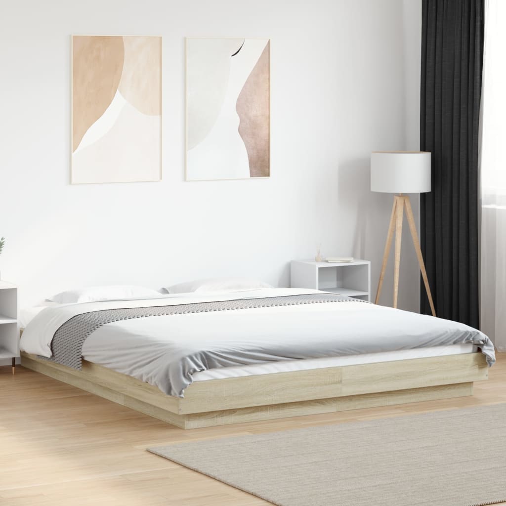 Cadre de lit sans matelas chêne sonoma 150x200 cm - XIOS