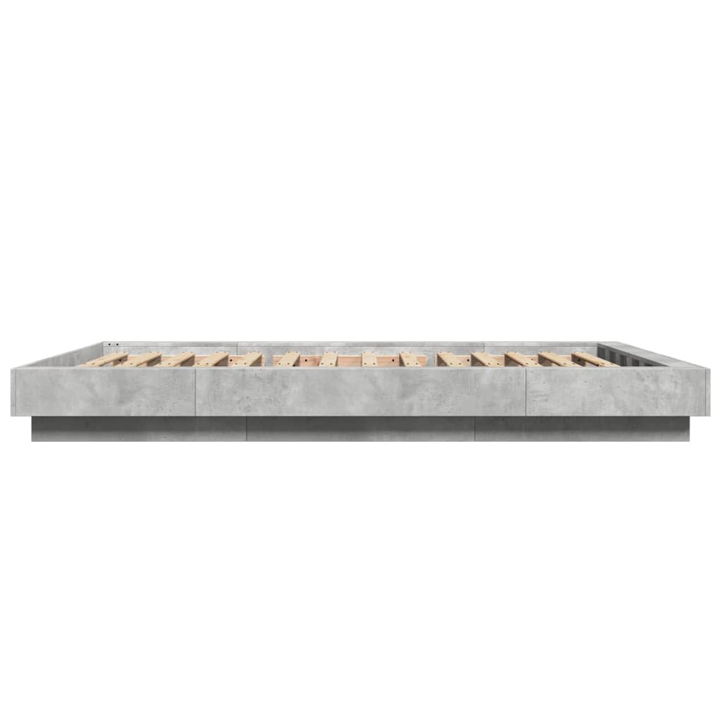 Cadre de lit sans matelas gris béton 140x200 cm - XIOS